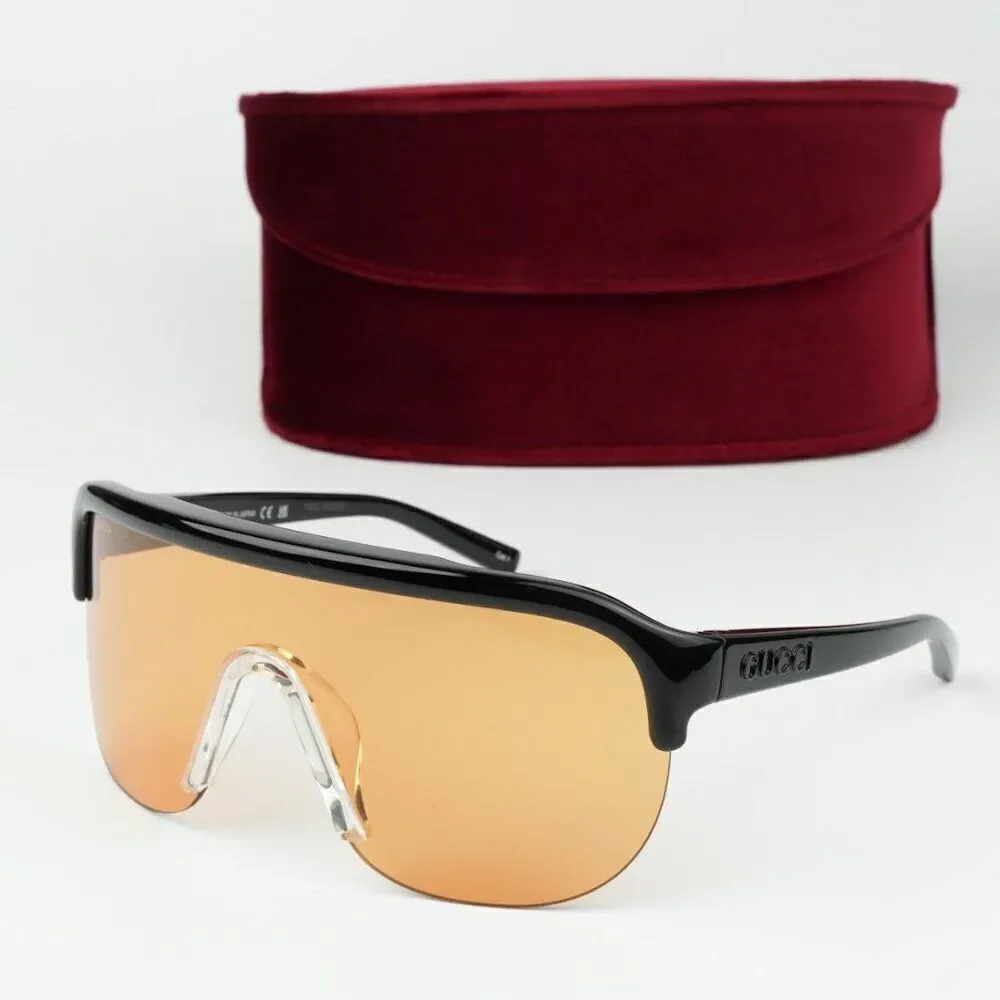 NEW Gucci GG1645S 005 Black Orange Unisex Mask Sunglasses GG 1645S